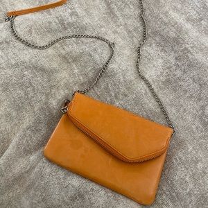 Small Orange HOBO leather crossbody purse